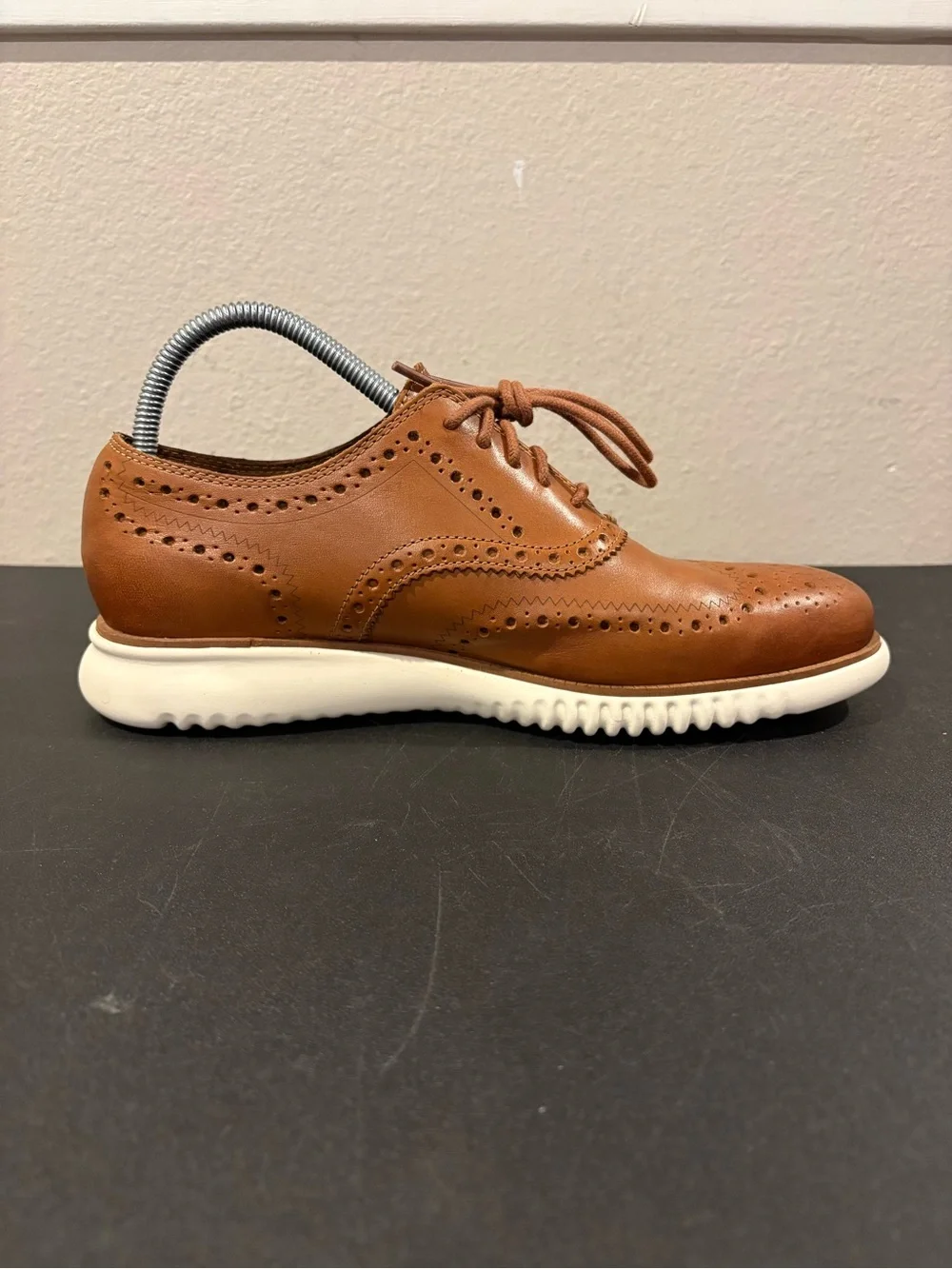 Cole Haan 2.ZEROGRAND Wingtip Oxford Shoes British Tan C31532 Men’s Size 8 M